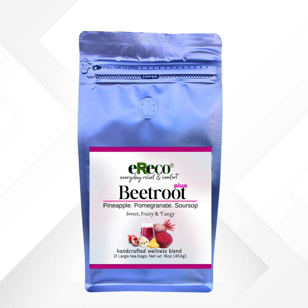 ERECO Beetroot Energy Tea Blend with Pomegranate, Soursop & Pineapple.