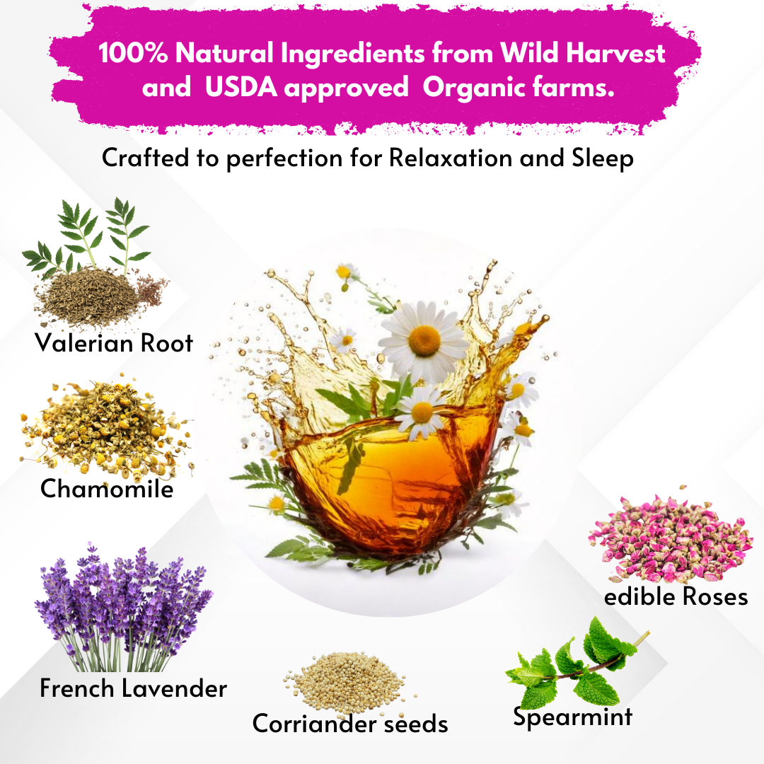 ERECO Natural Sleep Tea with Valerian Root, Chamomile, Lavender Tea