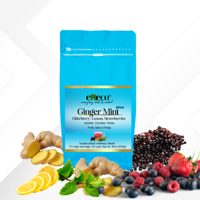ERECO Natural Cold Relief Tea Blend, with Ginger Mint and Elderberry
