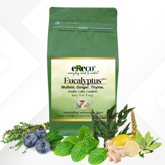 ERECO Cough Relief Tea Blend with Eucalyptus, with Mullein and Ginger Tea